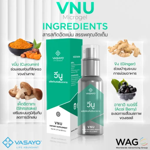 Vnu Vasayo ลดการอักเสบ ปวดข้อ ปวดเข่า โรคเก๊าท์ วีนู วาซาโย